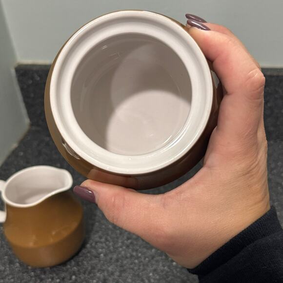 Vintage Mikasa Cera-Stone Japan Sugar and Creamer Set - Picture 7 of 8